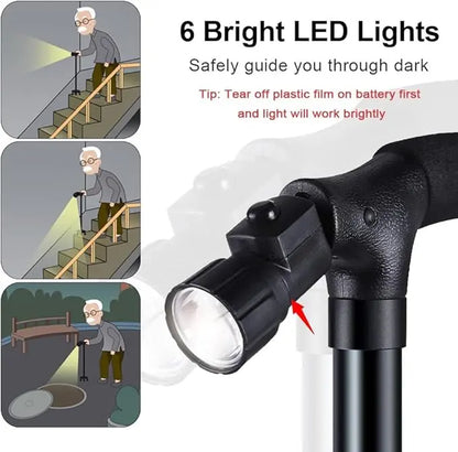 Foldable Walking Cane with LED Light