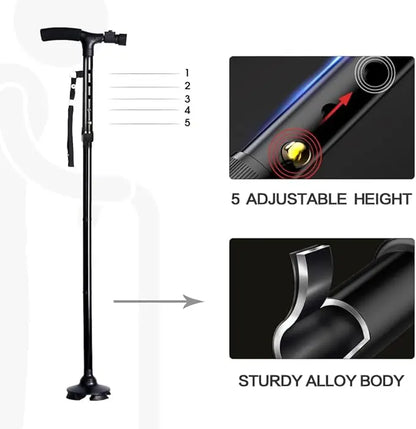 Foldable Walking Cane with LED Light