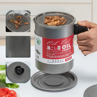 Stainless Steel Oil Filter Pot - Essential for UAE Cooking | Dubai Kitchen Tool