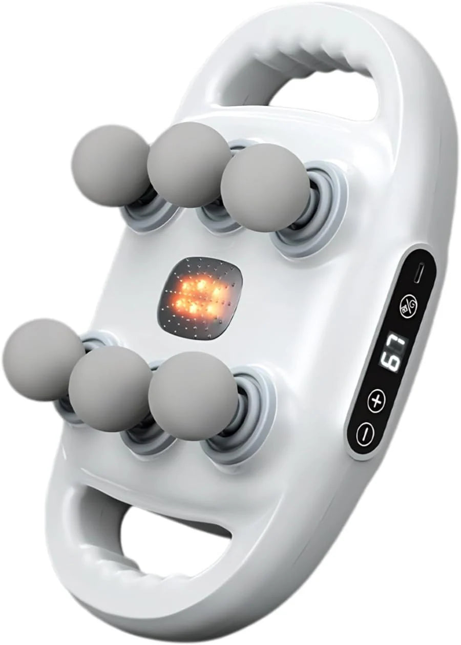 6 Head Massage Gun Deep Tissue, Percussion Massager Gun with 9 Levels & 9 Modes, Electric Massager Tool for Back, Neck, Leg, Full Body Muscle Pain Relief - Nova Mart