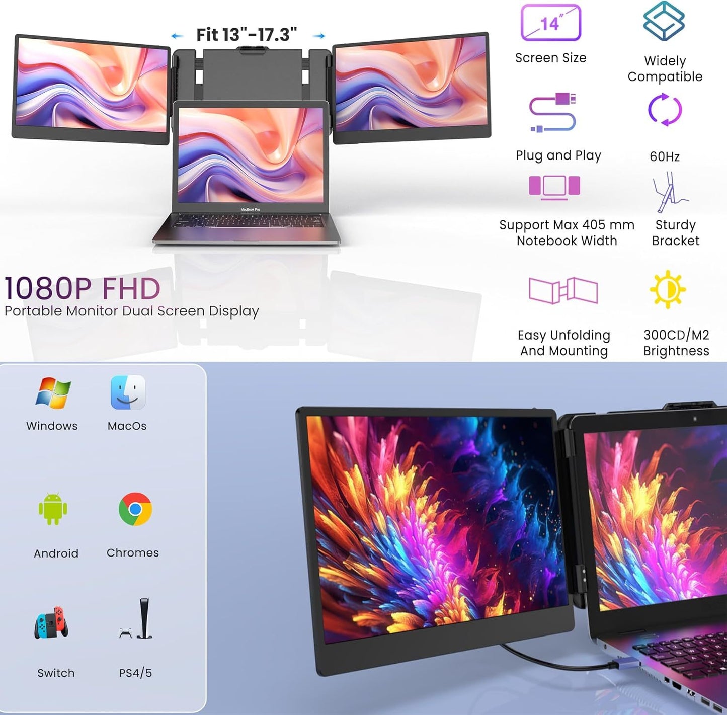 موسع شاشة كمبيوتر محمول 14 بوصة في دبي | شاشة مزدوجة في الإمارات العربية المتحدة