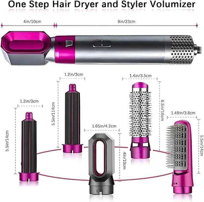 The Best 5-in-1 Hair Dryer & Styler Brush Set - Professional Hair Curler, Straightener, Comb & Detangler | Fast Drying, Styling, Curling, Straightening & Volumizing
