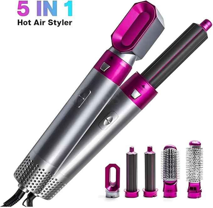 The Best 5-in-1 Hair Dryer & Styler Brush Set - Professional Hair Curler, Straightener, Comb & Detangler | Fast Drying, Styling, Curling, Straightening & Volumizing