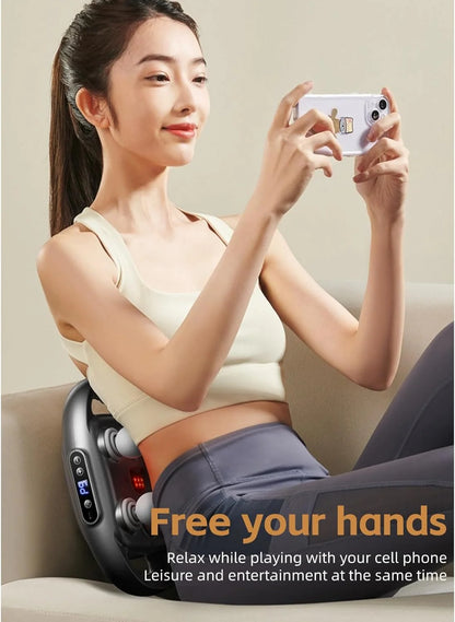 6 Head Massage Gun Deep Tissue, Percussion Massager Gun with 9 Levels & 9 Modes, Electric Massager Tool for Back, Neck, Leg, Full Body Muscle Pain Relief - Nova Mart