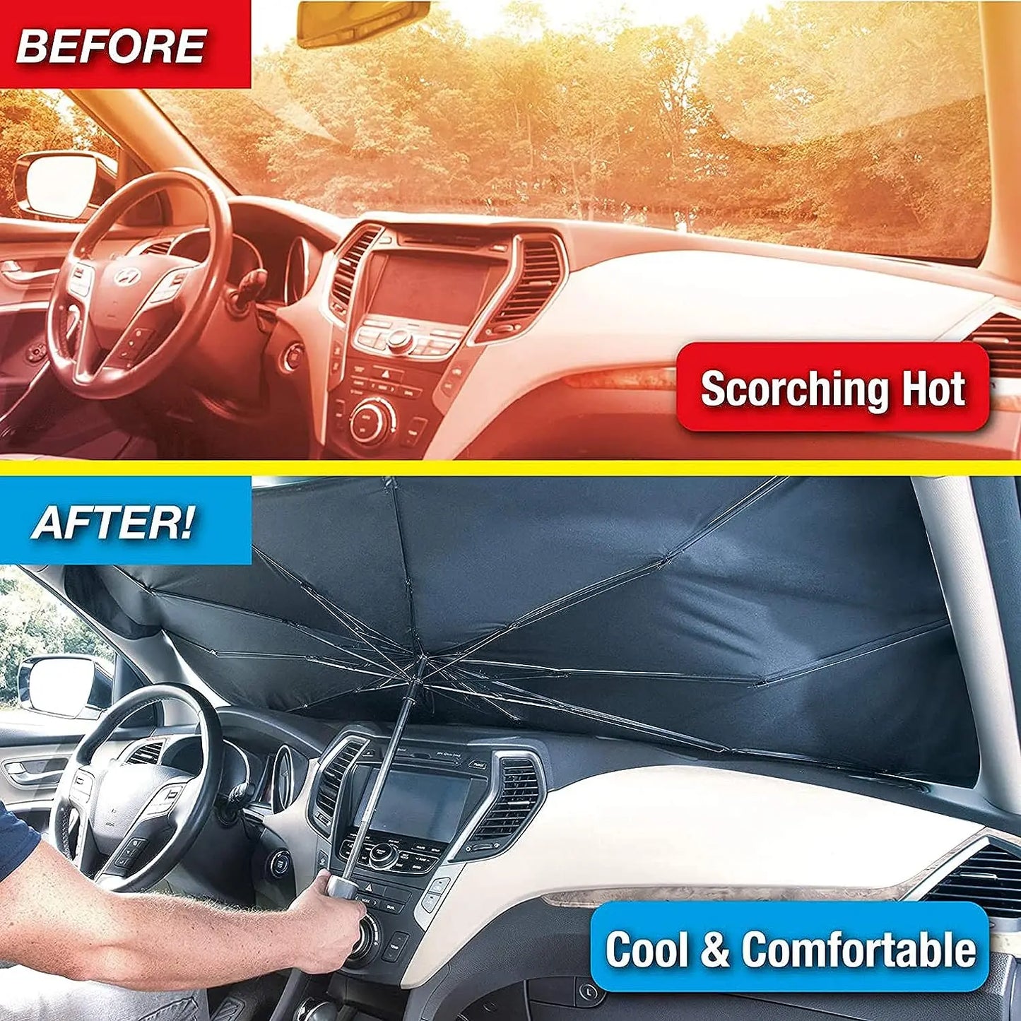 Car Windshield Sun Shade - Essential UAE Summer Heat Protection | Dubai