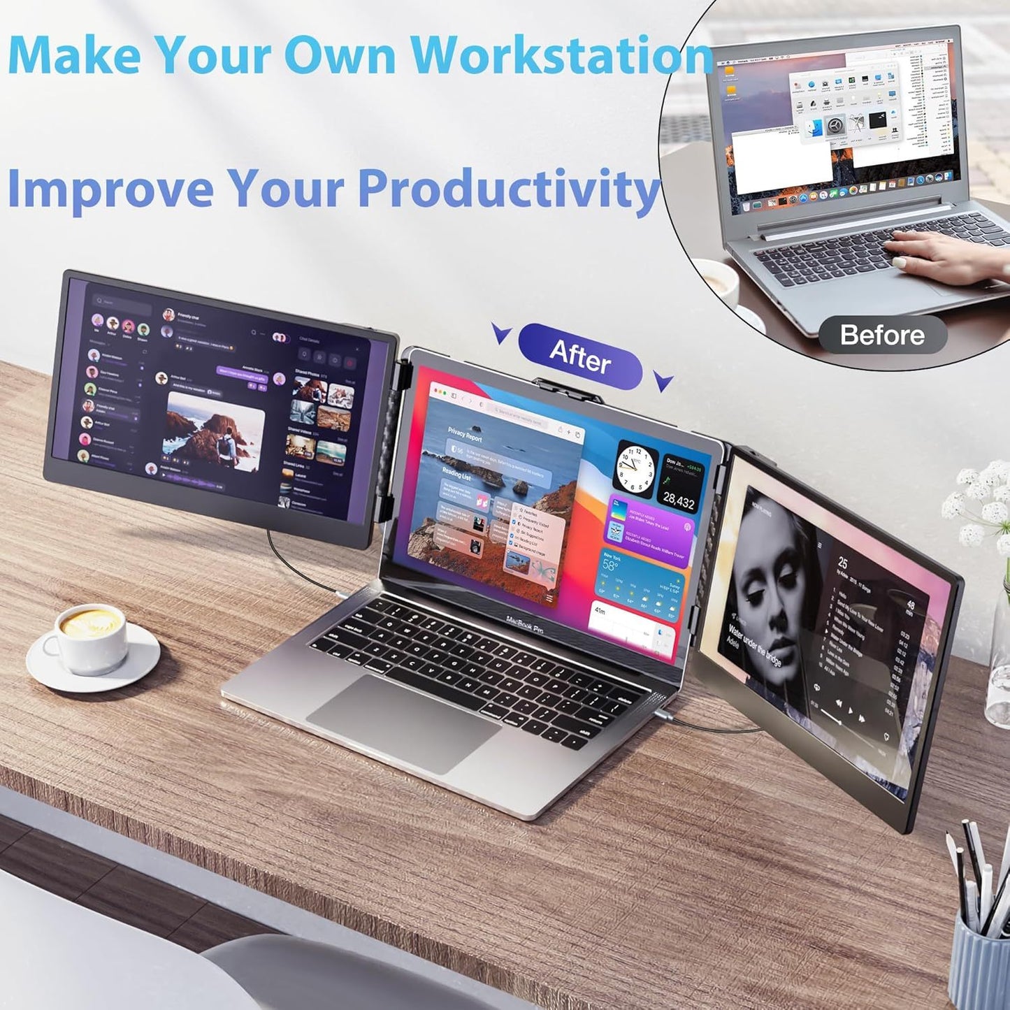 موسع شاشة كمبيوتر محمول 14 بوصة في دبي | شاشة مزدوجة في الإمارات العربية المتحدة