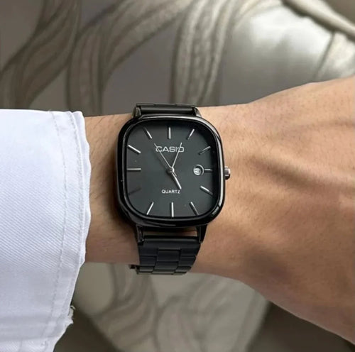 Casio Watch Silver + Blue – كاسيو ووتش فضي + أزرق - Nova Mart