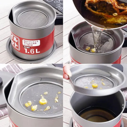 Stainless Steel Oil Filter Pot - Essential for UAE Cooking | Dubai Kitchen Tool