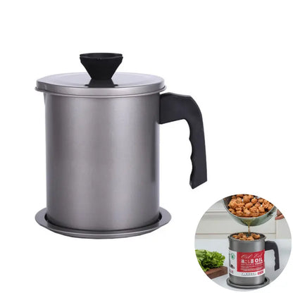 Stainless Steel Oil Filter Pot - Essential for UAE Cooking | Dubai Kitchen Tool