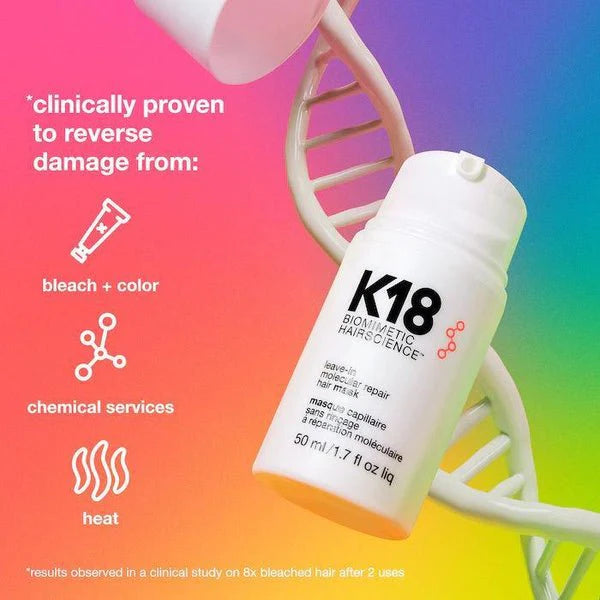 K18 Biomimetic Hairscience Leave-In Molecular Repair Hair Mask - 50ml | Repair Damaged & Bleached Hair