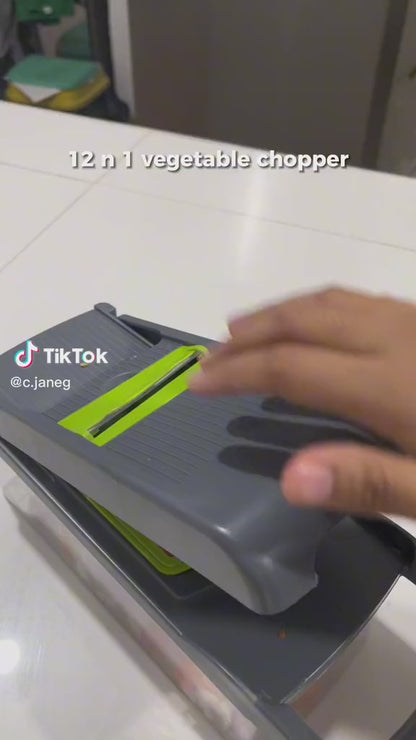 Multifunctional Vegetable Chopper Slicer with 6 Blades & Container - Kitchen Food Cutter