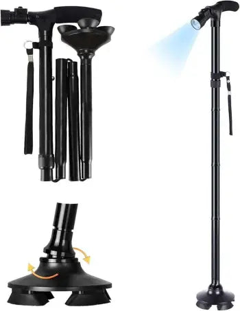 Foldable Walking Cane with LED Light